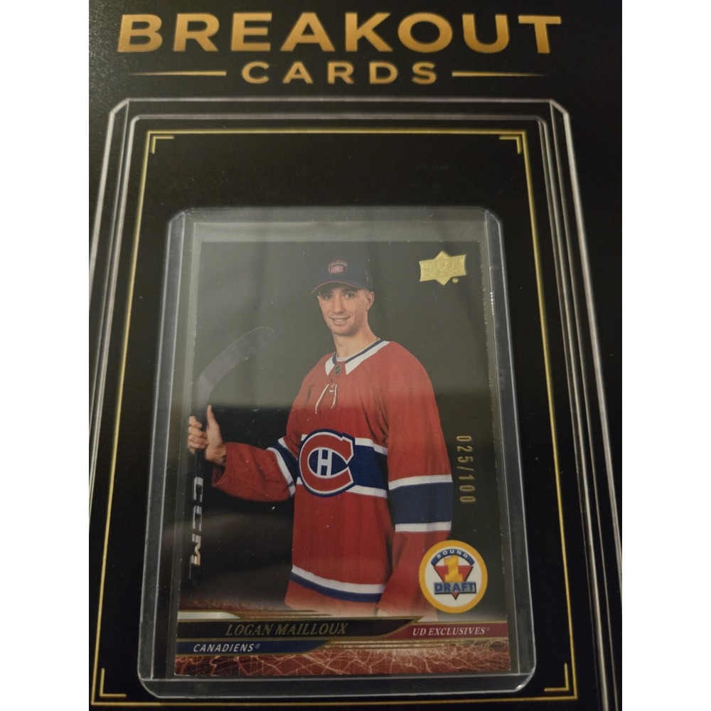 Logan Mailloux RC Lot Young Guns + Round 1 Draft UD Exclusives /100 Canadiens